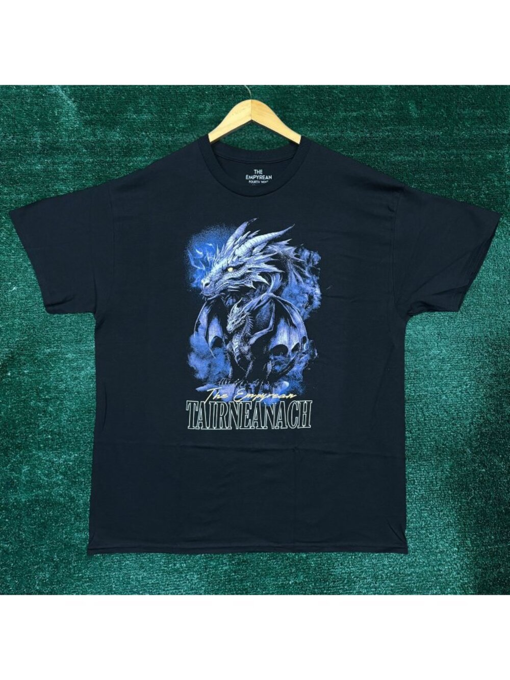 The Empyrean Fourth Wing White Dragon Graphic Black T-Shirt Size XL